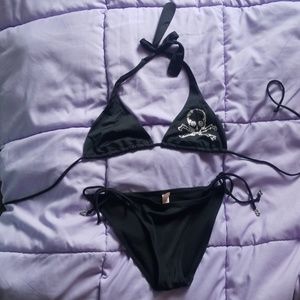 VS skull diamond black bathing suit